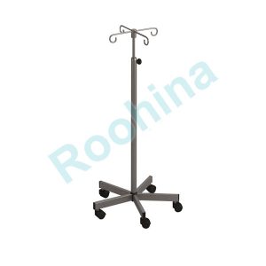 پایه سرم چهار قلابه پرتابل استیل