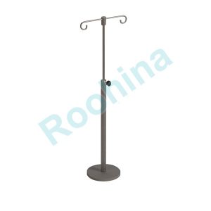 پایه سرم دو قلابه ثابت استیل