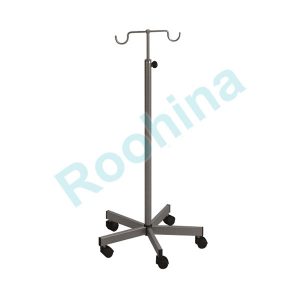 پایه سرم دو قلابه پرتابل استیل