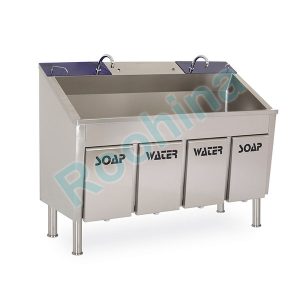 سینک اسکراب دو نفره مبله استیل