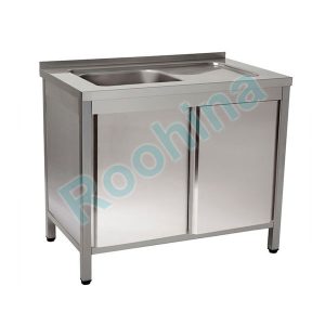 سینک تک لگنه کابینت دار استیل