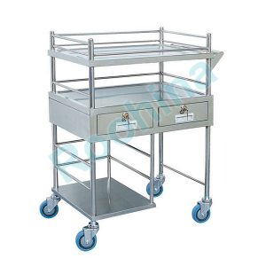 ترالی سه طبقه کشو دار استیل