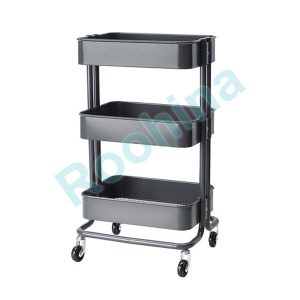 ترالی حمل سه طبقه ایستاده استیل