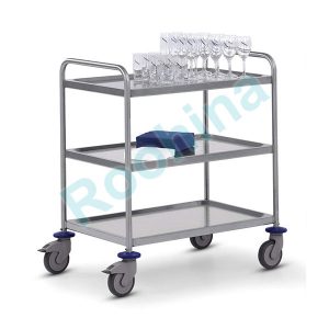 ترالی حمل ظروف سه طبقه استیل