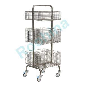 ترالی همراه با سبد دو طرفه استیل