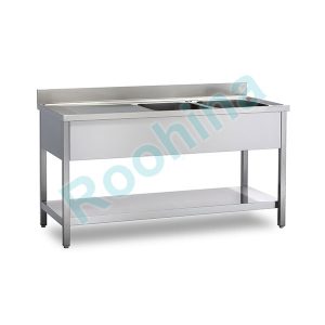 سینک دو لگنه با یک طبقه استیل