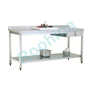 میز کار دو طبقه کشو دار استیل