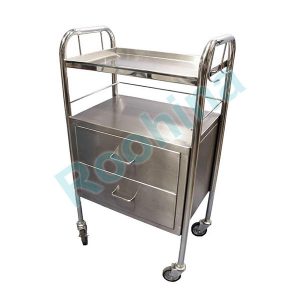 ترالی تزریقات با دو کشو استیل