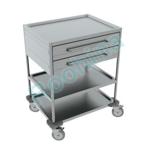 ترالی آماده سازی دارو با دو کشو استیل